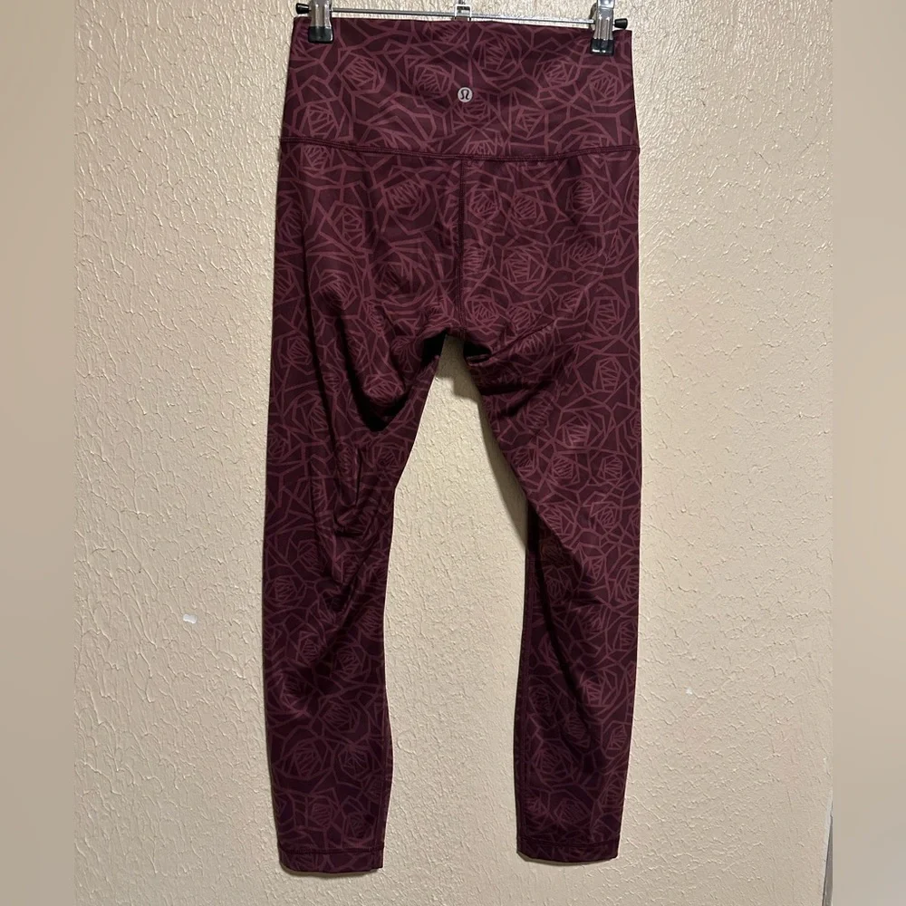 Lululemon High Times Pants Leggings Size‎ 6 Posey Rose Bordeaux Luxtreme